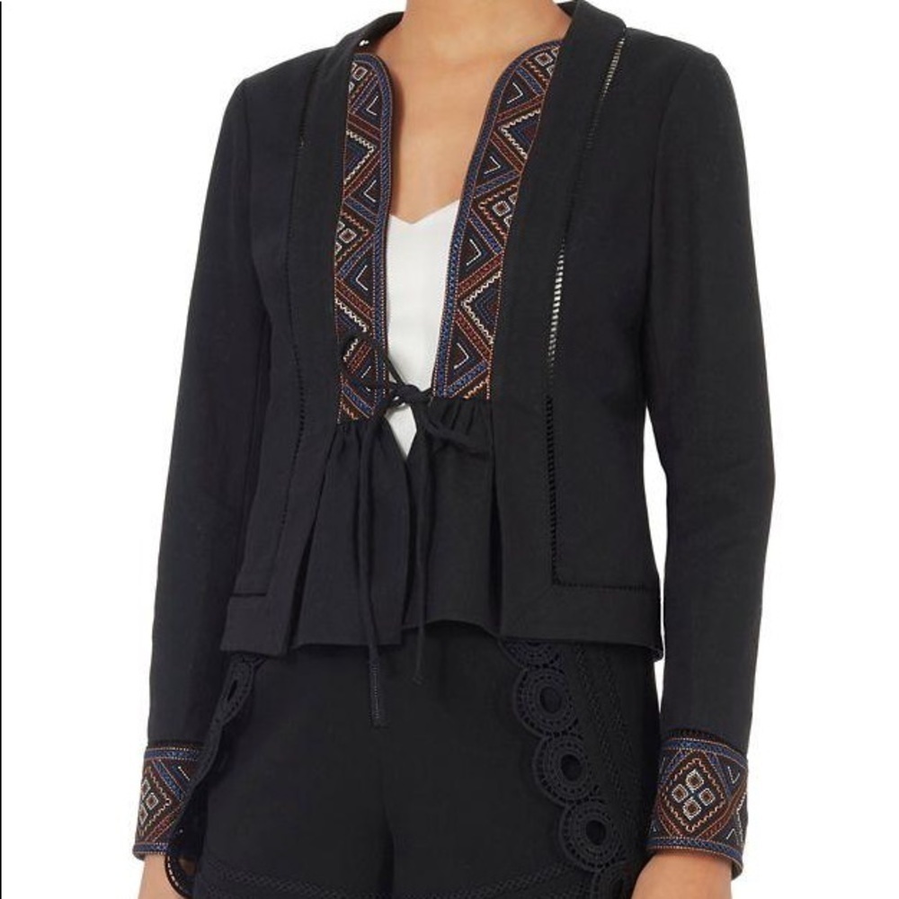 Intermix Paige embroidered crop jacket